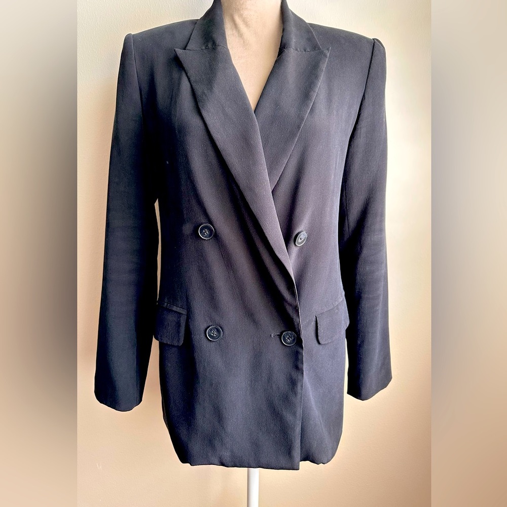 The Reset black silk blazer